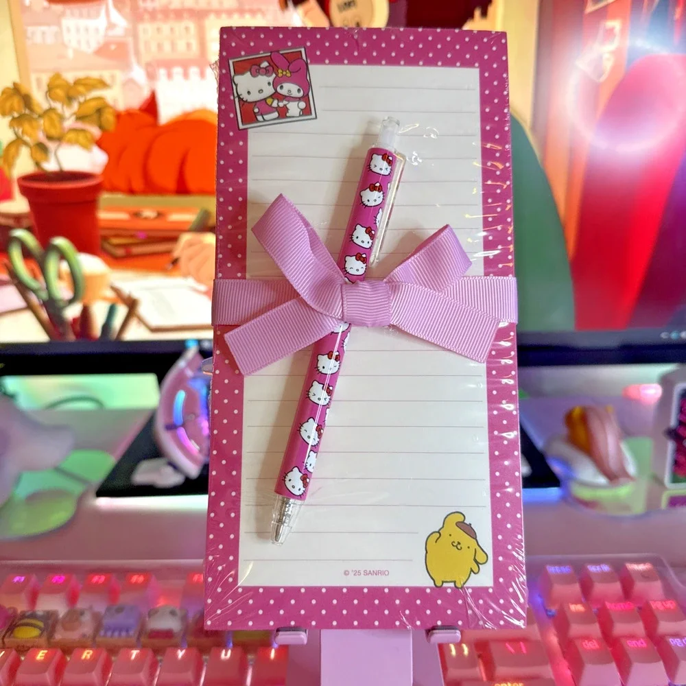 Sanrio Hello Kitty & Friends List Pad Gel Pen Gift Set Pink Lined 2025 My Melody